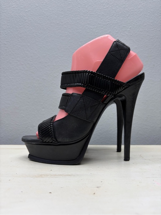 Yves Saint Laurent Shoes - YSL Yves Saint Laurent Black Leather Rive Gauche SlingBack Heels Size 38